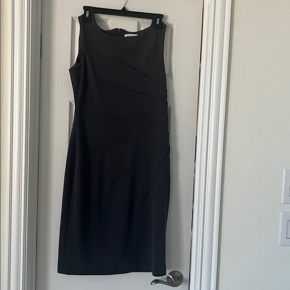 Calvin Klein grey metallic Sleeveless Midi Dress